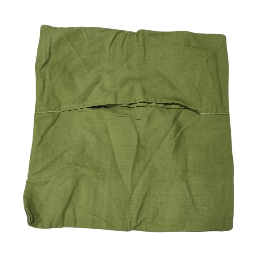 Indian Green and Gold Square Throw Pillowcase 16in